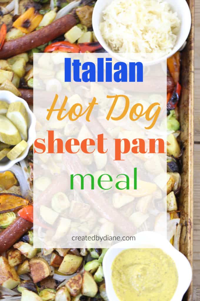 Italian hot dog sheet pan dinner