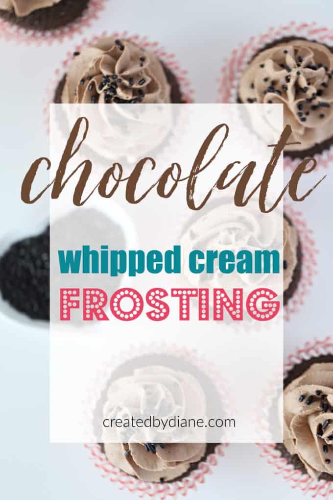 chocolate whipped cream frosting recipe createdbydiane.com