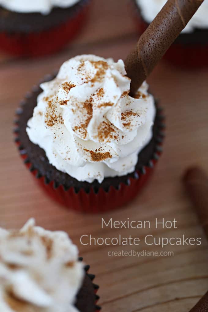 mexican hot chocolate cupcakes recipe createdbydiane.com