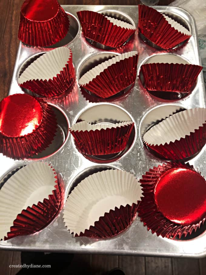 metallic red cupcake liners, shiny red cupcake liners, cupcake papers