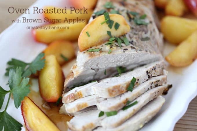 simple roasted pork loin with brown sugar apples createdbydiane.com