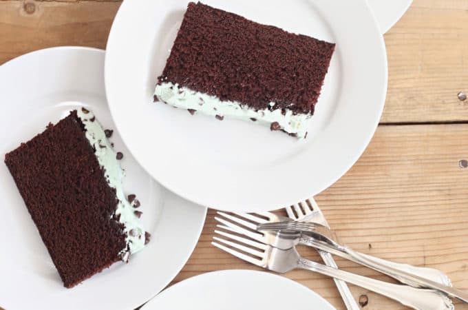 Mint Chocolate Sheet Cake with Swiss Meringue Frosting Recipe createdbydiane.com