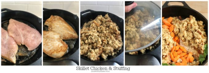 cast iron skillet chicken with stuffing tastes like thanksgiving createdbydiane.com