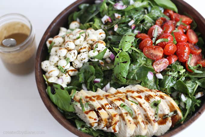 grilled chicken caprese salad