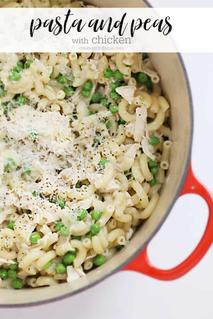 pasta and peas with chicken