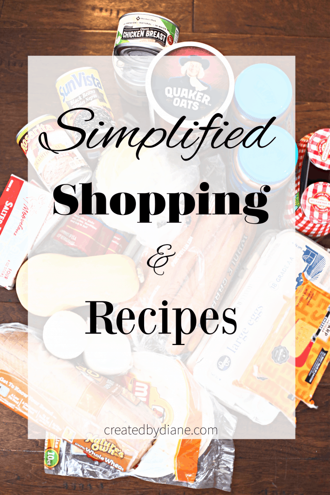 simplified shopping and recipes with printable shopping list createdbydiane.com