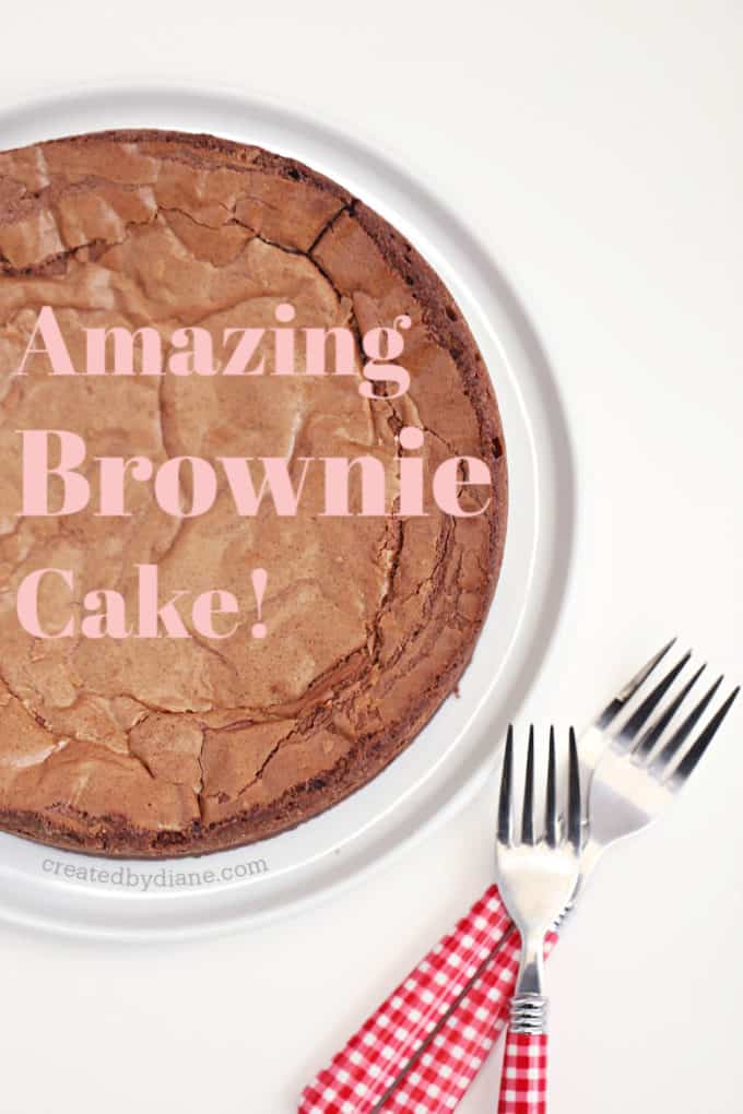 AMAZING BROWNIE CAKE recipe at createdbydiane.com