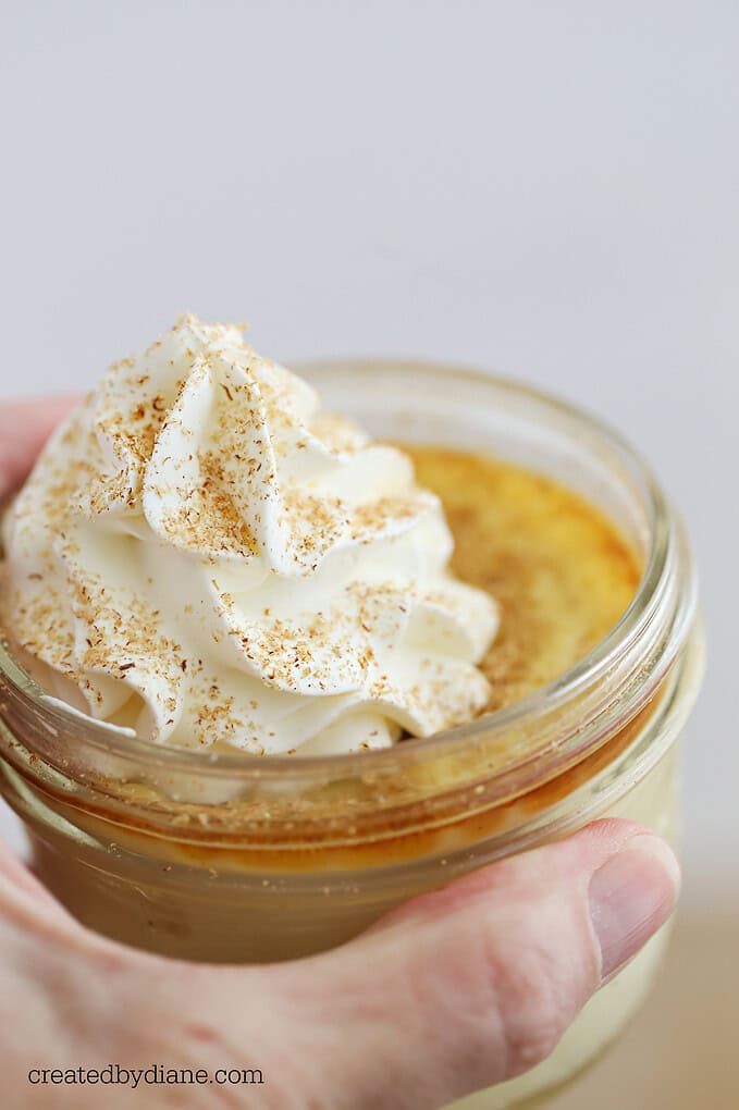 baked custard recipes with stabilized whipped cream and nutmeg createdbydiane