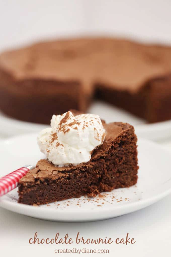 chocolate brownie cake recipe from createdbydiane.com