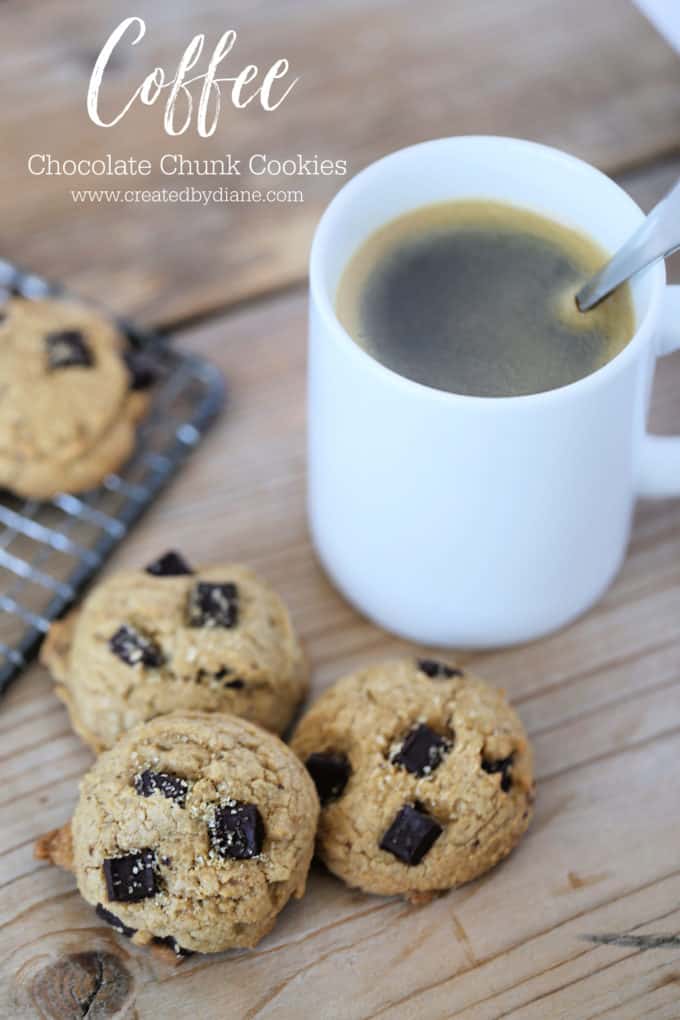 coffee chocolate chunk cookies createdbydiane.com