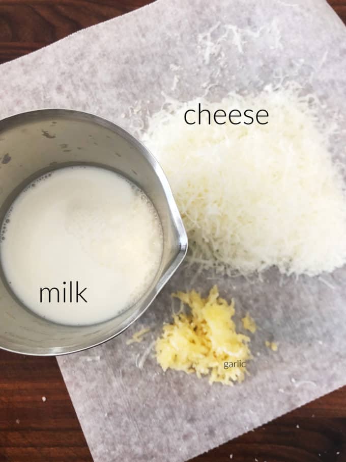 garlic cheese and milk