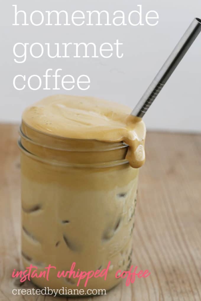 homemade gourmet instant coffee, whipped coffee createdbydiane.com