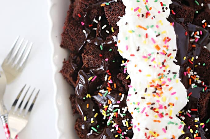 hot fudge cake, cake fail to cake genius, dry cake solution, from createdbydiane.com