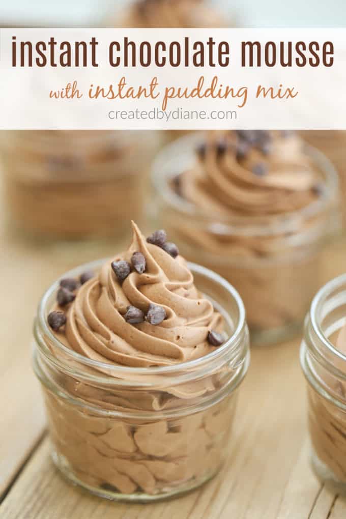 instant chocolate mousse with instant pudding mix createdbydiane.com