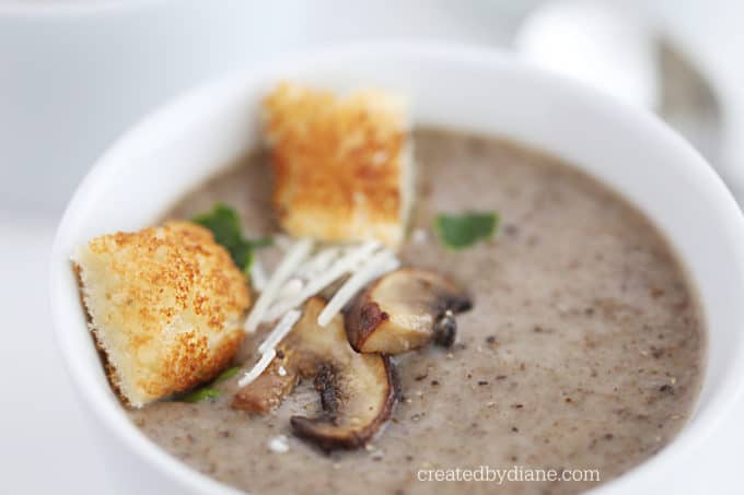 mushroom soup recipe, healthy, vegan, vegetarian createdbydiane.com