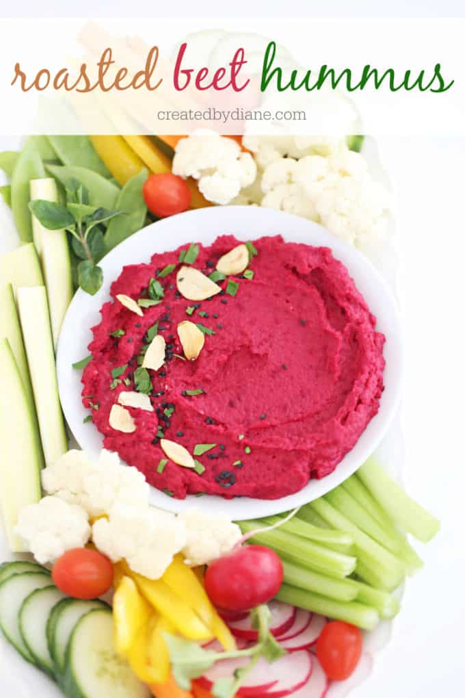 roasted beef hummus with vegetables appetizer, snack, hummus createdbydiane.com