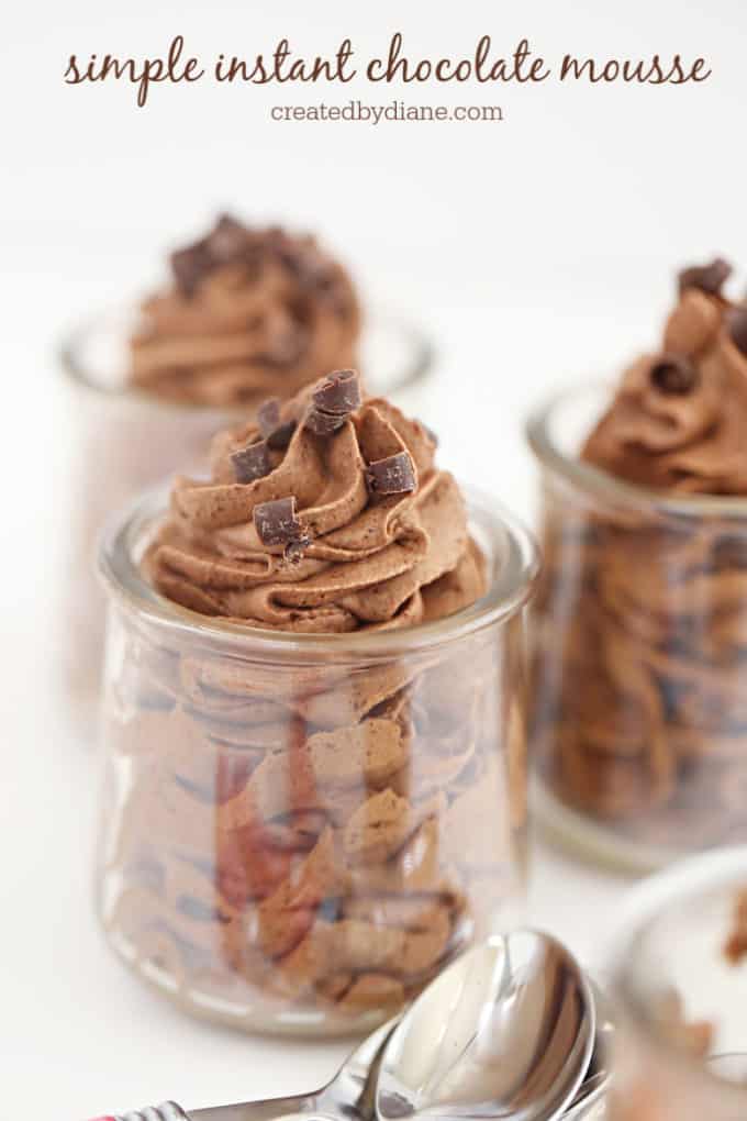 simple instant chocolate mousse recipe createdbydiane.com