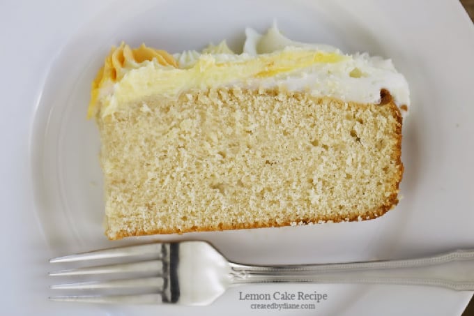 slice of lemon cake