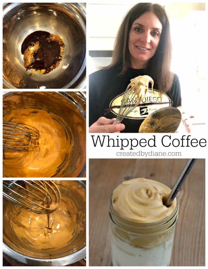 whipped coffee recipe - dalgona coffee - tik tok coffee createdbydiane.com