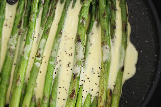 pan roasted asparagus with hollandaise sauce createdbydiane.com