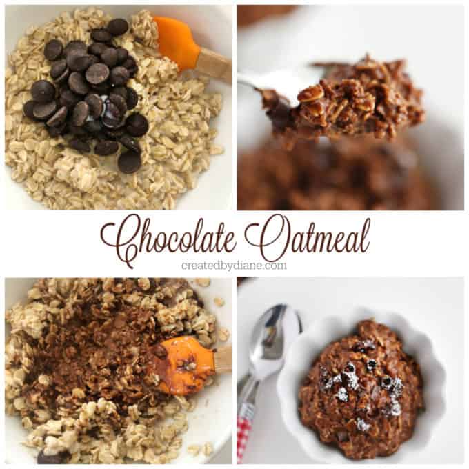 chocolate oatmeal recipes, breakfast, snack, dessert, in one minute createdbydiane.com