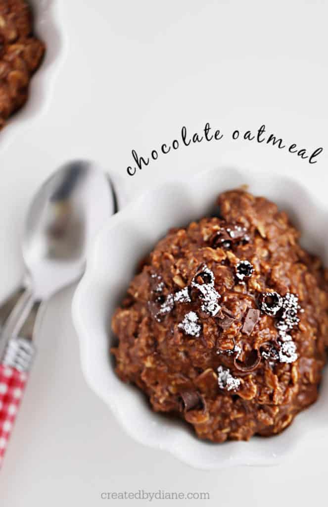 chocolate oatmeal, the perfect dessert in one minute createdbydiane.com