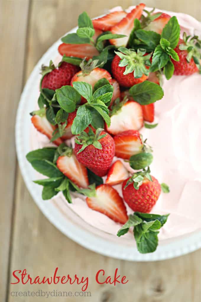 homemade strawberry cake recipe, vanilla cake, strawberry curd filling, strawberry swiss meringue buttercream frosting createdbydiane.com
