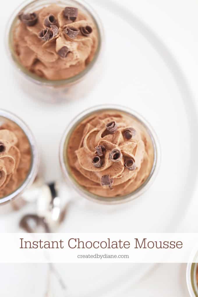instant chocolate mouse recipe made 2 ways from createdbydiane.com