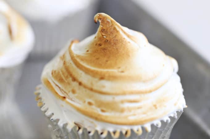 Mini Baked Alaska in foil cupcake liners createdbydiane.com