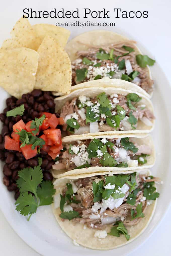 shredded pork tacos easily cooked in the pressure cooker createdbydiane.com