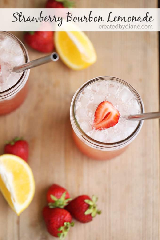 strawberry bourbon lemonade the perfect fizzy summer cocktail recipe createdbydiane.com