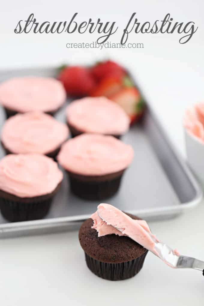 chocolate cupcake with strawberry frosting