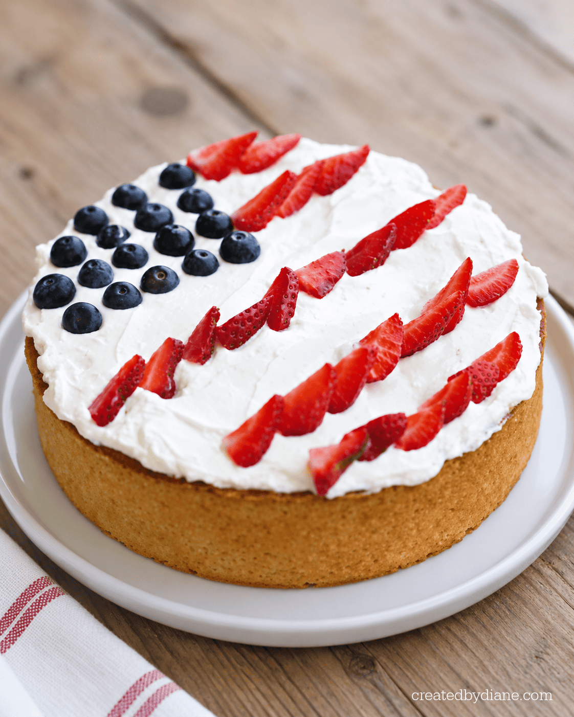 american flag cake, 8 inch small round ckae, patriotic