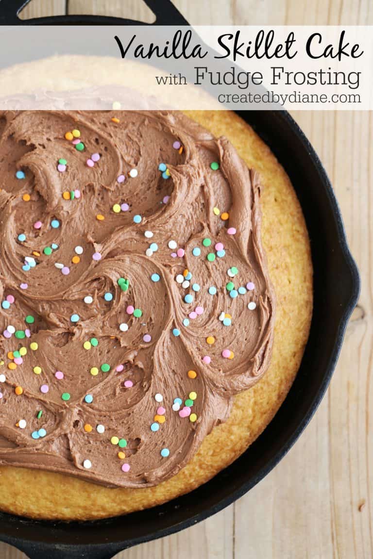 Vanilla Skillet Cake Fudge Frosting