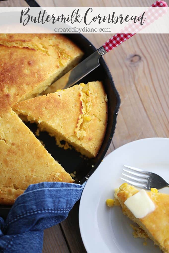 buttermilk cornbread recipe from createdbydiane.com