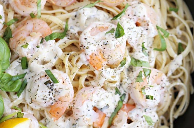 creamy lemon shrimp and pasta recipe from createdbydiane.com