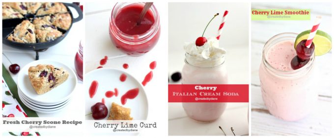 fresh cherry scones, soda, smoothie createdbydiane.com