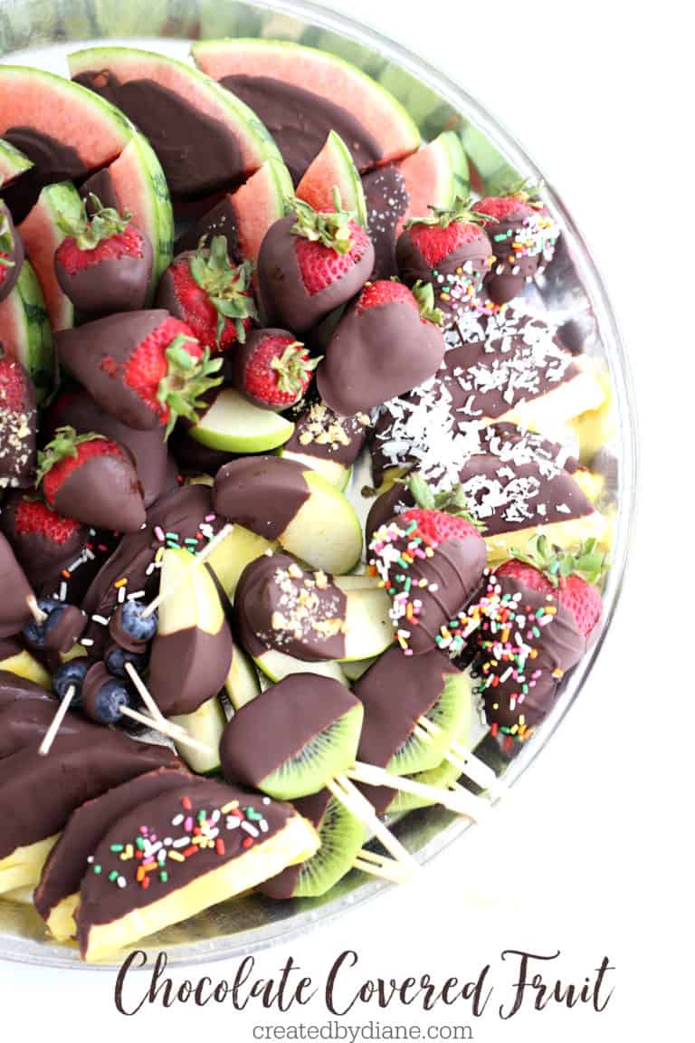 no better time to make a platter of chocolate coverd fruit createdbydiane.com