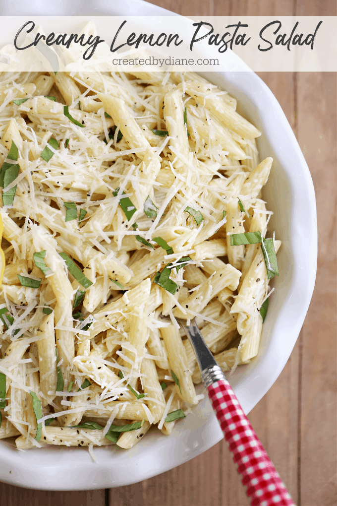 Creamy Lemon Pasta Salad createdbydiane.com