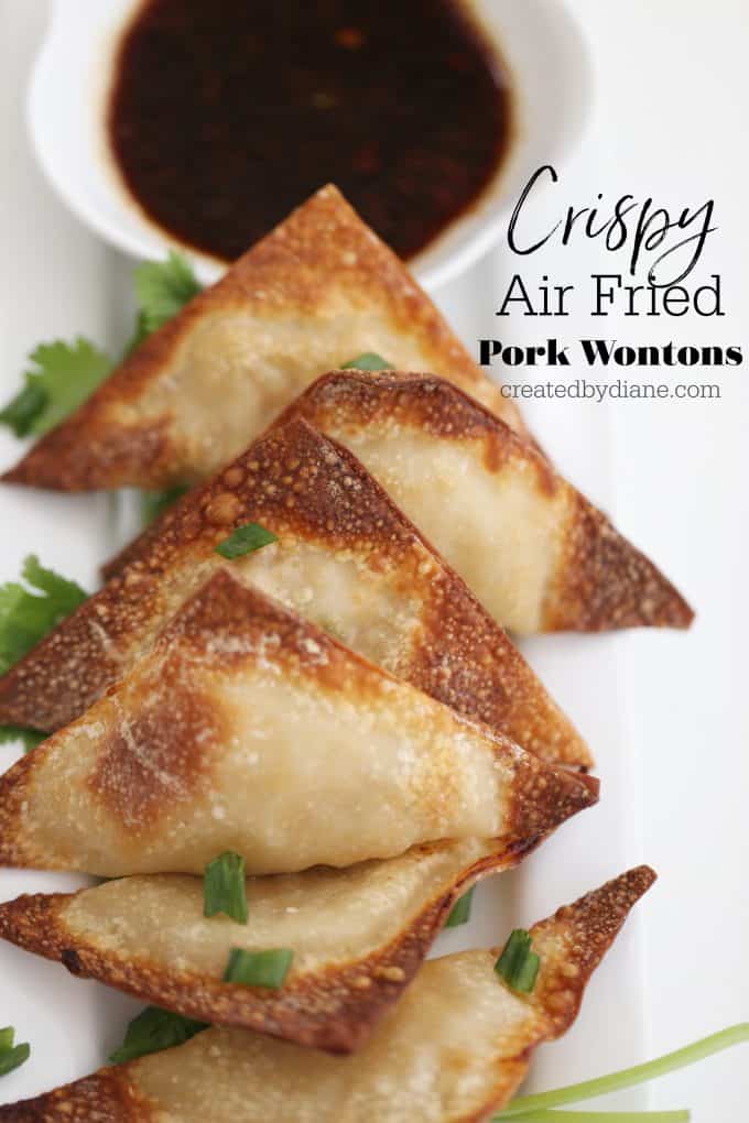 Crispy air fried pork wontons createdbydiane.com