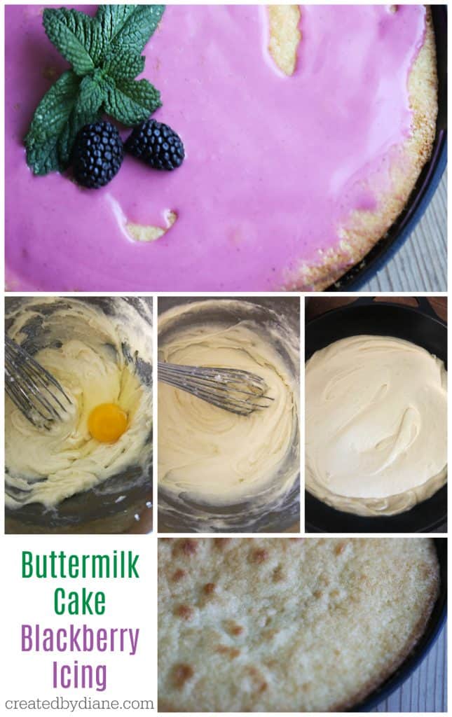 buttermilk cake recipe with simple fresh blackberry glaze icing createdbydiane.com