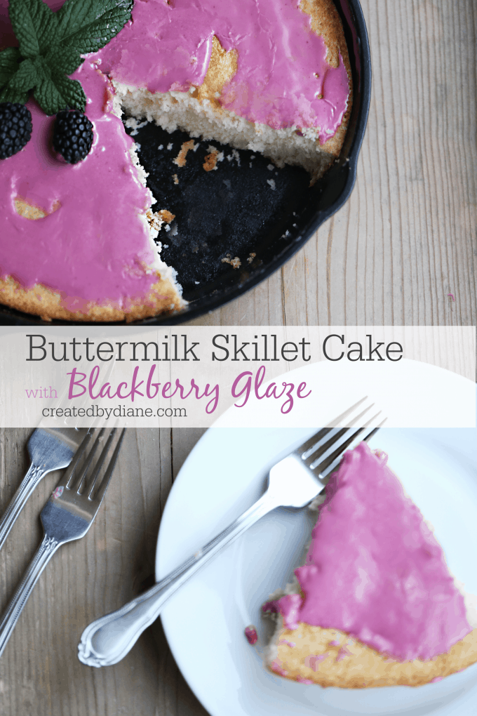 buttermilk skillet cake recipe with fresh blackberry icing createdbydiane.com