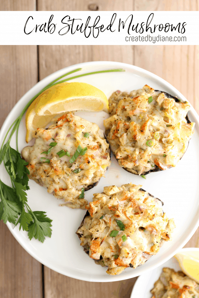 crab stuffed mushrooms low carb recipe createdbydiane.com