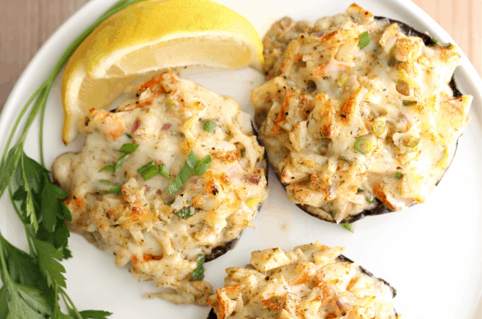 crab stuffed mushrooms low carb recipe createdbydiane.com