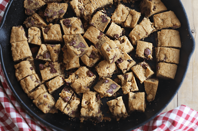 easy chocolate chip skillet cookie bites from createdbydiane.com