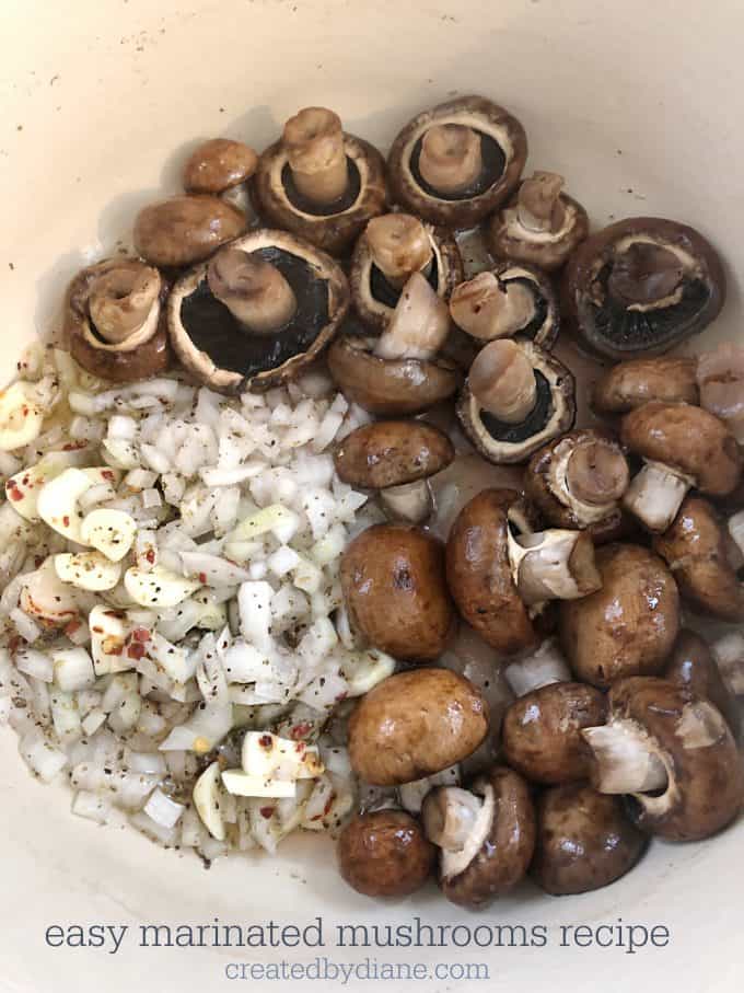 easy marinated mushrooms recipe createdbydiane.com