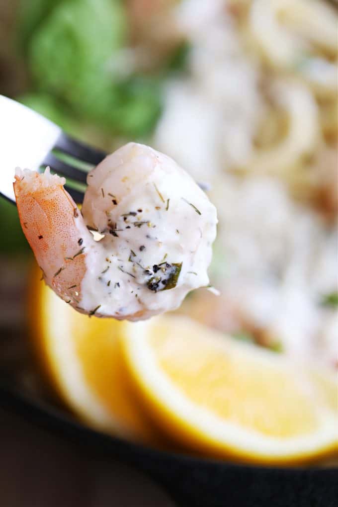 easy shrimp and pasta recipe with creamy sauce createdbydiane.com