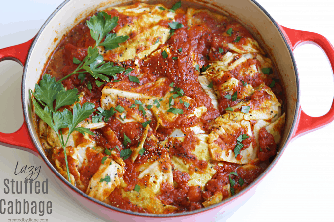 easy stove top LAZY stuffed cabbage recipe createdbydiane.com