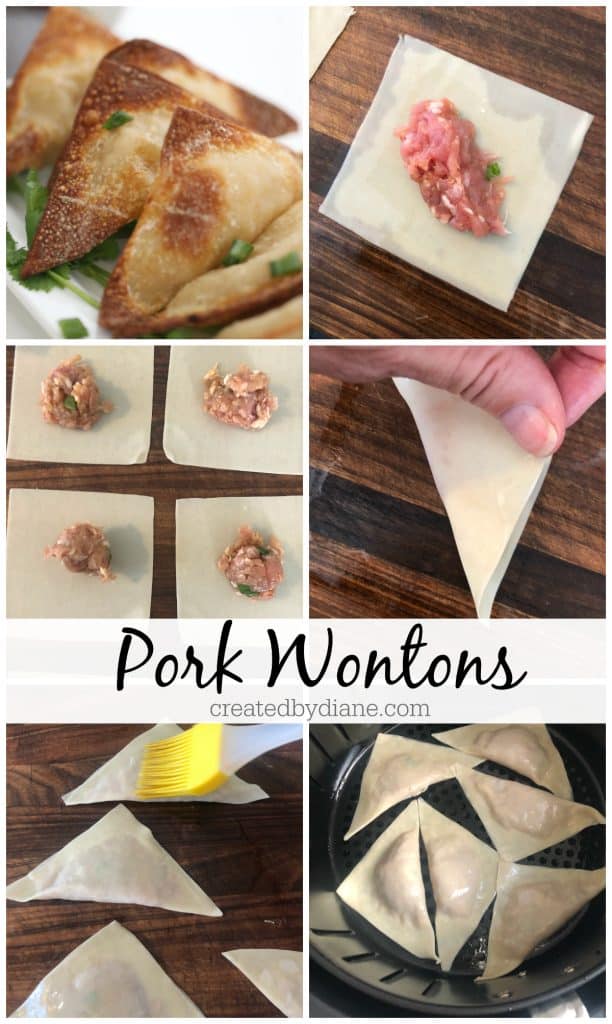 pork wontons cooked in oil or the air fryer createdbydiane.com