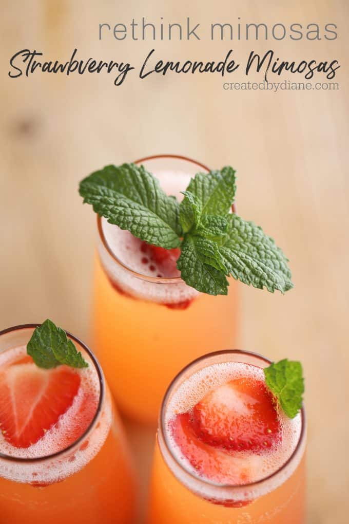 rethink mimosas, strawberry lemonade mimosas createdbydiane.com